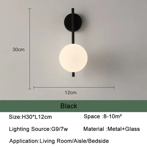 Nordic Glass Ball LED Wall Light
