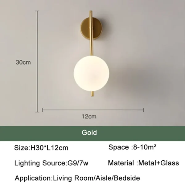 Nordic Glass Ball LED Wall Light