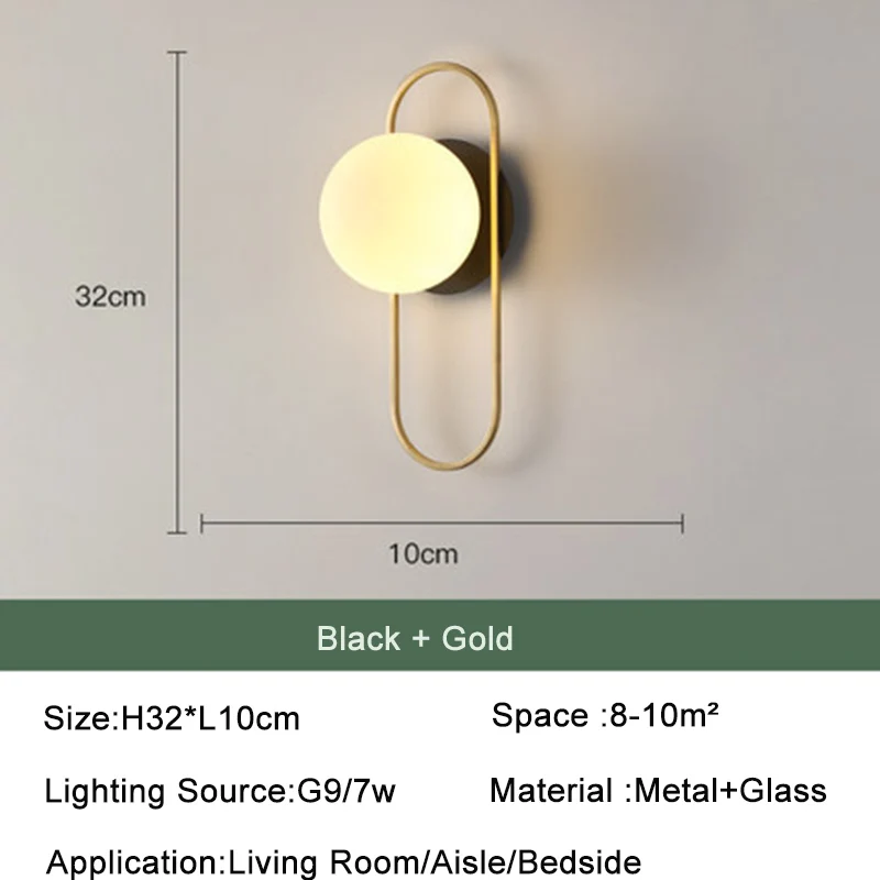 Nordic Glass Ball LED Wall Light