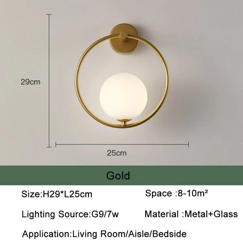Nordic Glass Ball LED Wall Light