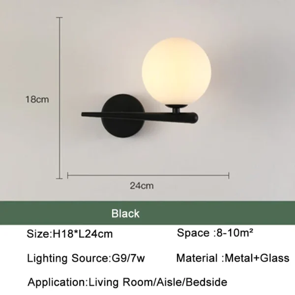 Nordic Glass Ball LED Wall Light