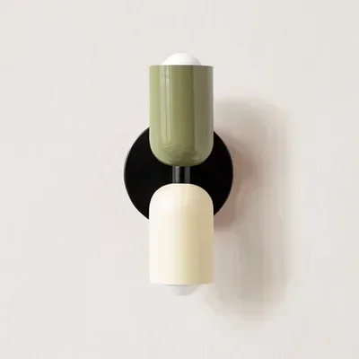 Green and White Colorful Bedside Wall Lamp Nordic