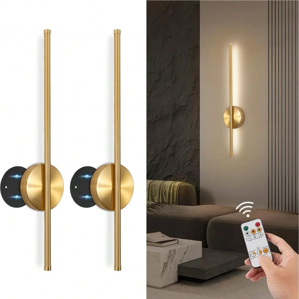 Magnetic Rechargeable Wall Lamp Black and Gold
