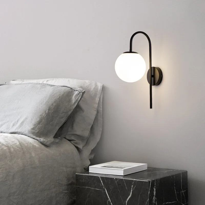 Modern Simple LED Wall Lamp Glass Ball