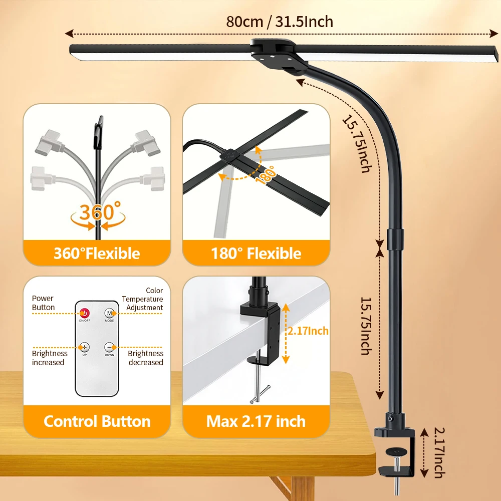 Led Desk Lamp with Clamp