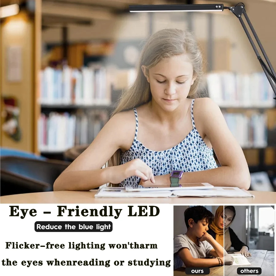 LED Desk Lamp with Clamp Swing Arm