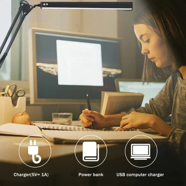 LED Desk Lamp with Clamp Swing Arm