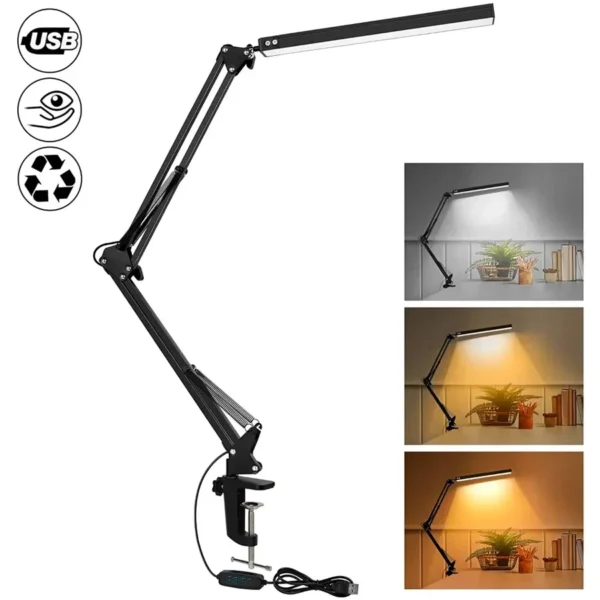 LED Desk Lamp with Clamp Swing Arm