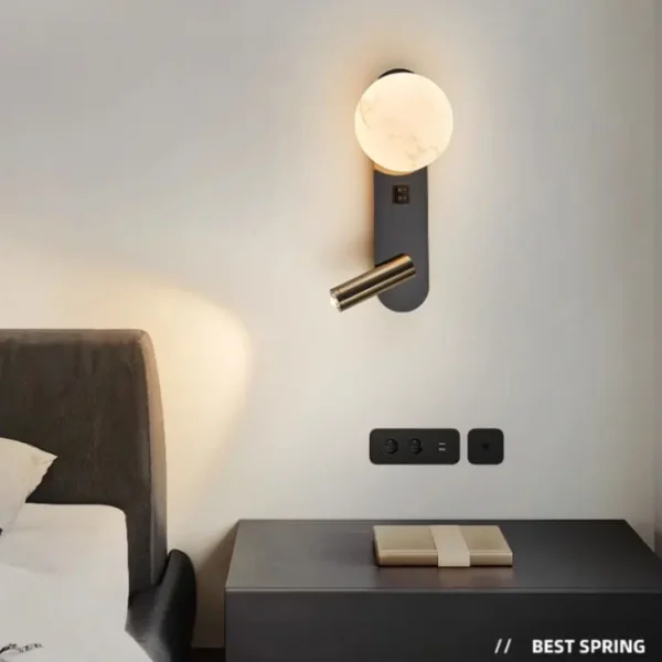 Wall lamp Nordic modern black and white minimalist