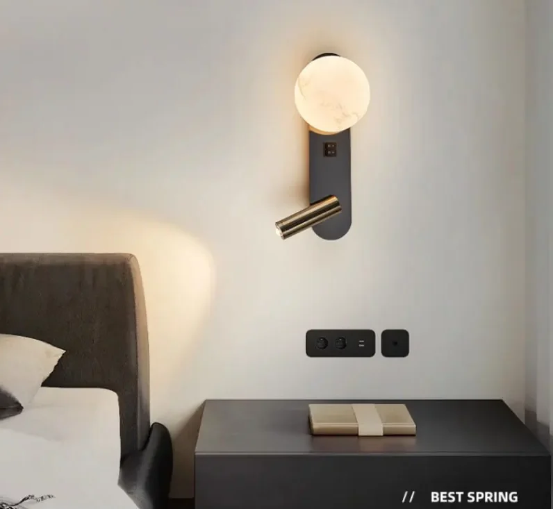 Wall lamp Nordic modern black and white minimalist