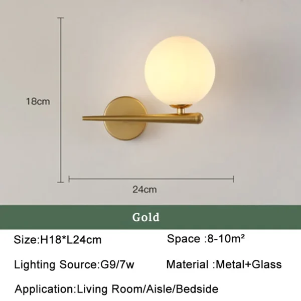 Nordic Glass Ball LED Wall Light