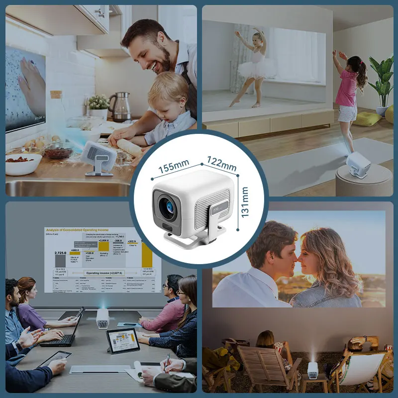 Huaweishi 4K Projector Android Native Portable 1080P