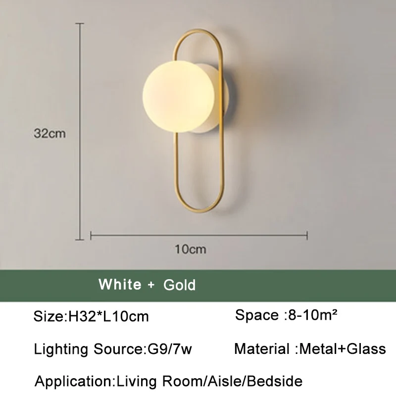 Nordic Glass Ball LED Wall Light