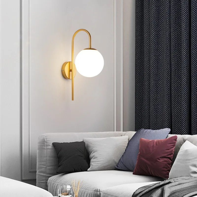 Modern Simple LED Wall Lamp Glass Ball