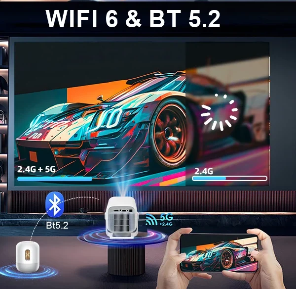 Huaweishi 4K Projector Android Native Portable 1080P