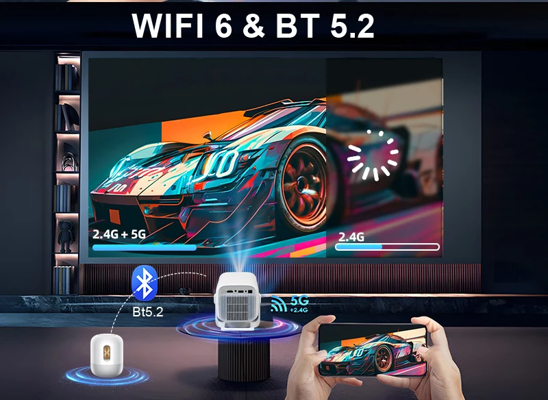 Huaweishi 4K Projector Android Native Portable 1080P